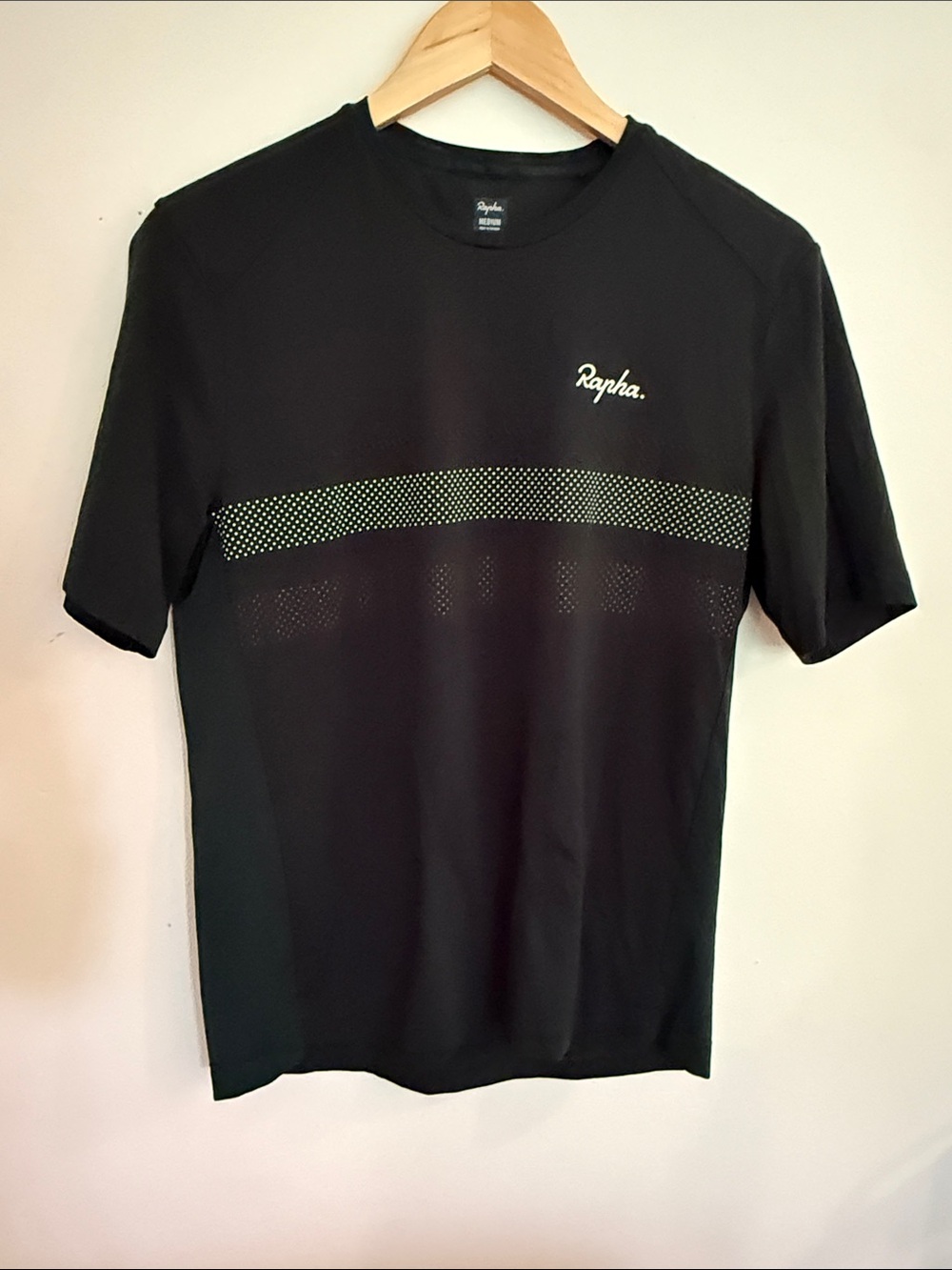 Rapha sz M Deep Green Short-Sleeve Cycling Tee with Reflective Stripe